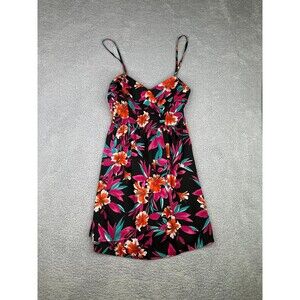 Billabong hibiscus strappy floral dress sz small